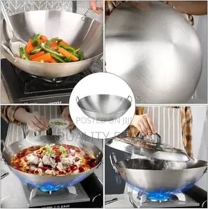 Stainless Steel Wok Deep Frying Pan, Cooking Pot