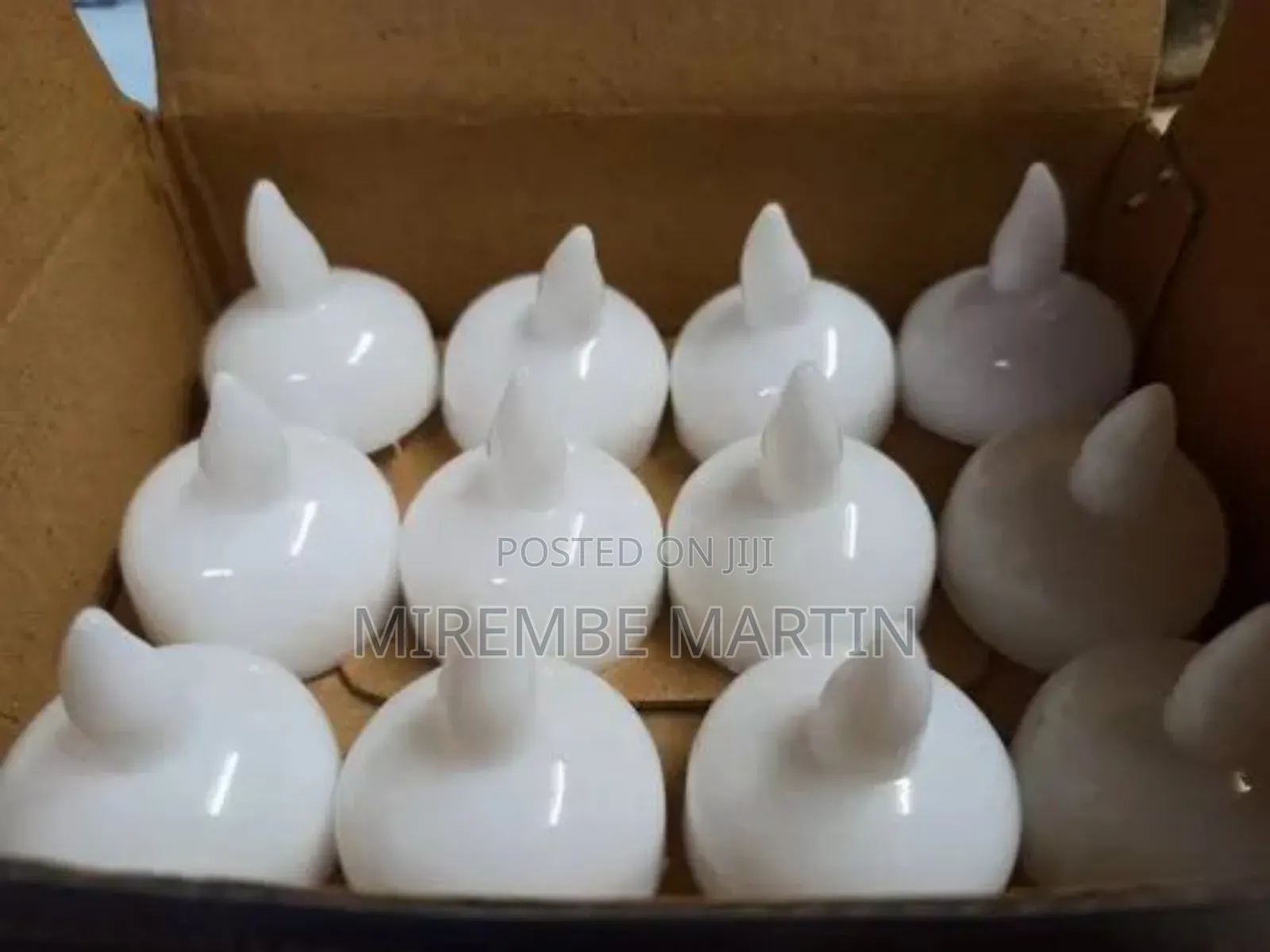 Round White Electrical LED Water Sensor Floating Candle