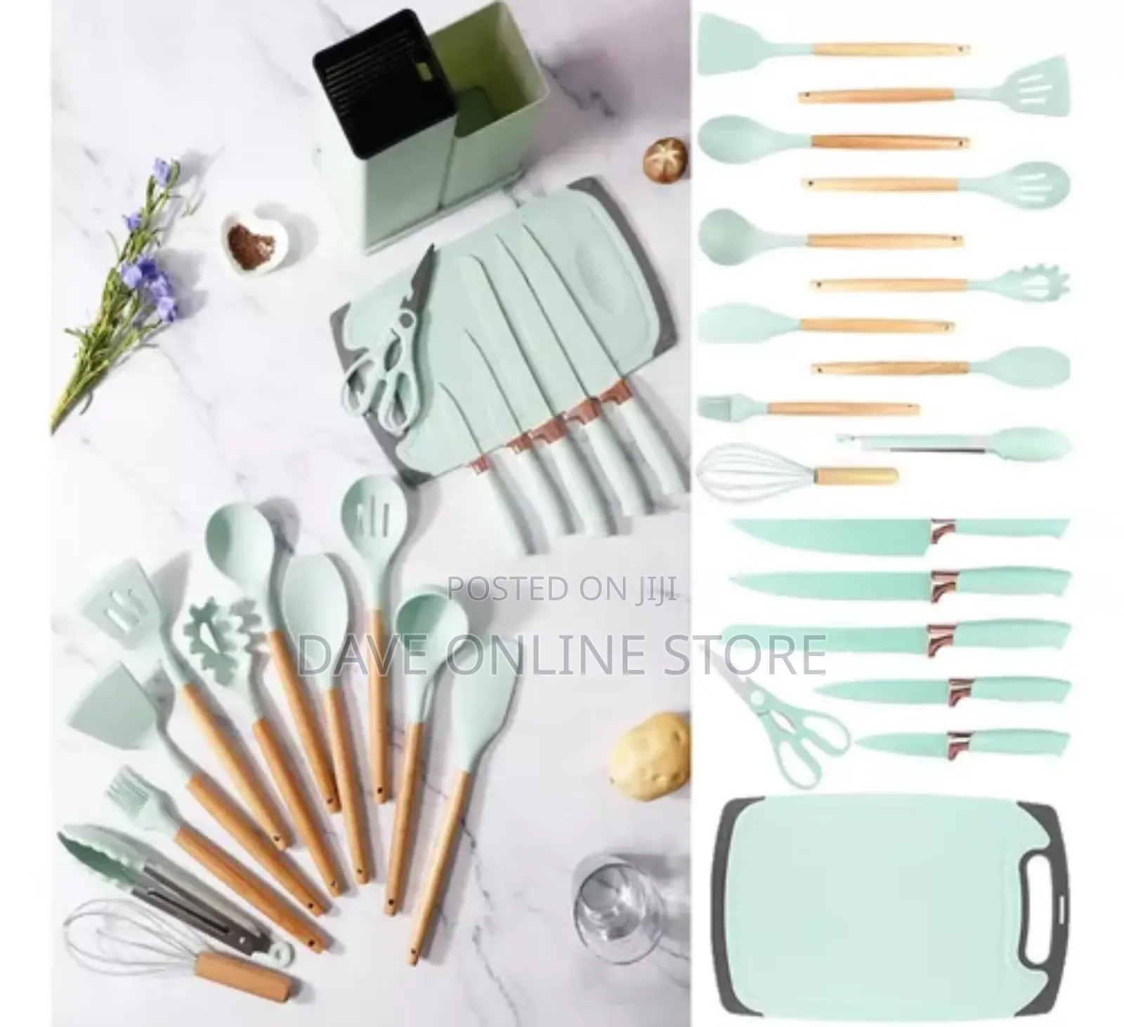 19 Pieces Kit Complete Silicone Kitchen Utensils Set