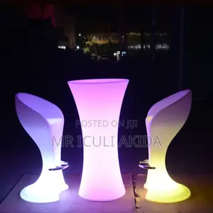 LED Glowing Illuminated Bar,Club Cocktail Table WTH 2chairs