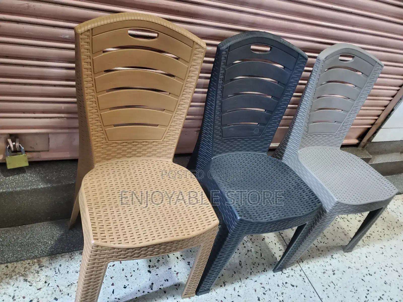 Textured Plastic Chairs Armless