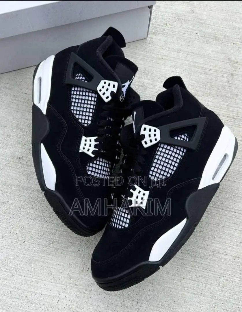New Nike Air Jordan 4 Retro White and Black in Stock
