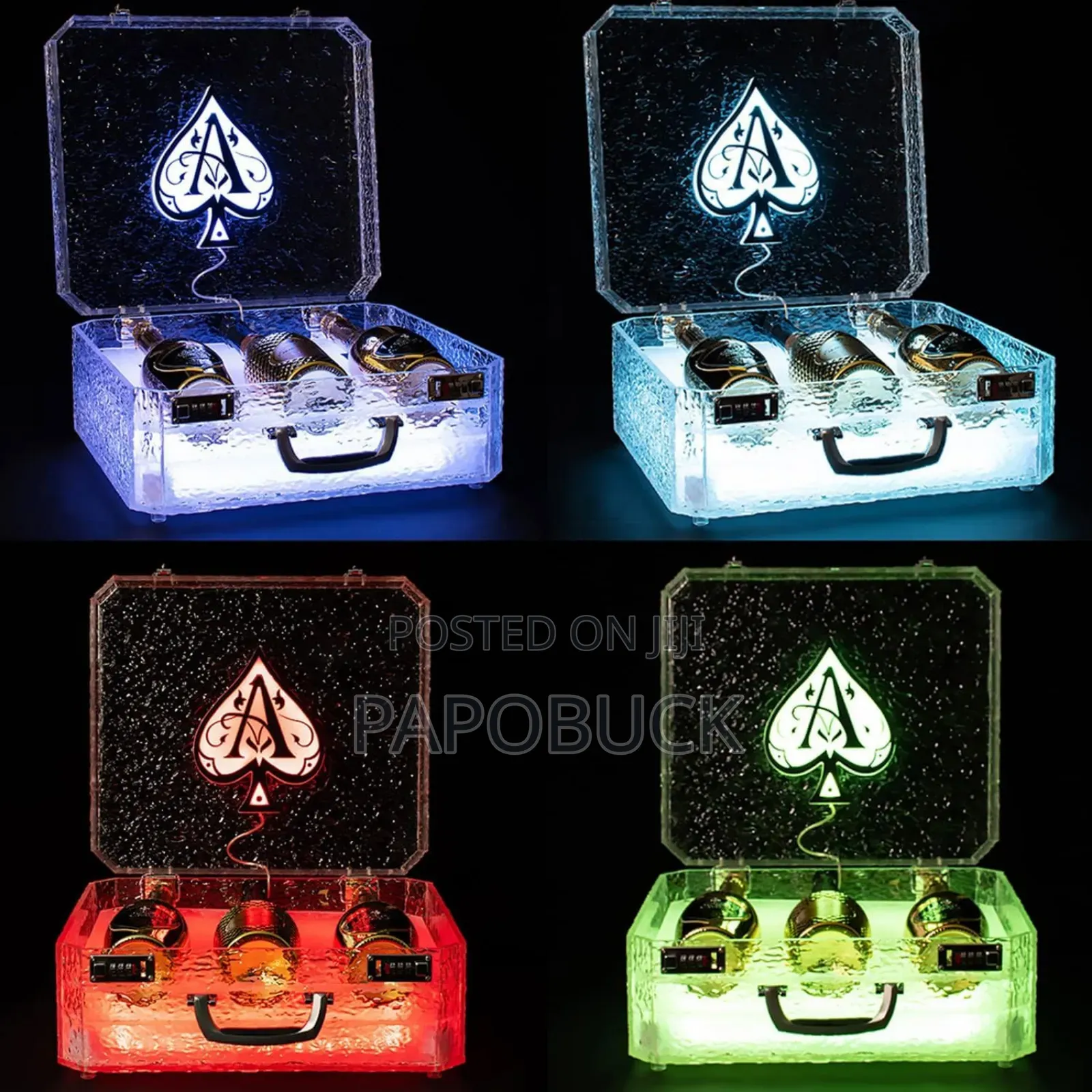 3 Bottles Rechargeable LED Ace of Spade Glorifier Box