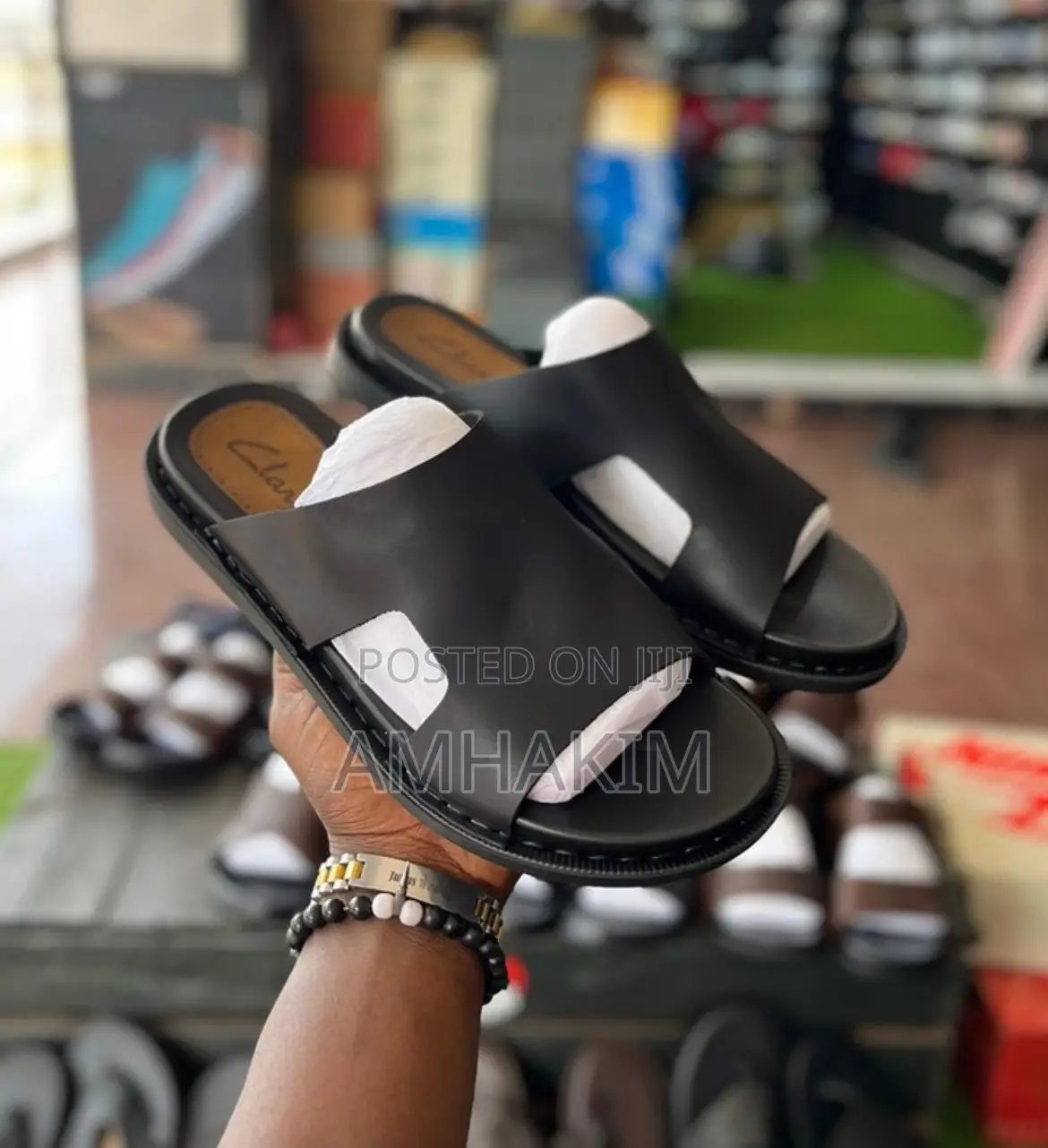 Men’S Classic Leather Clarks Sandals in Stock