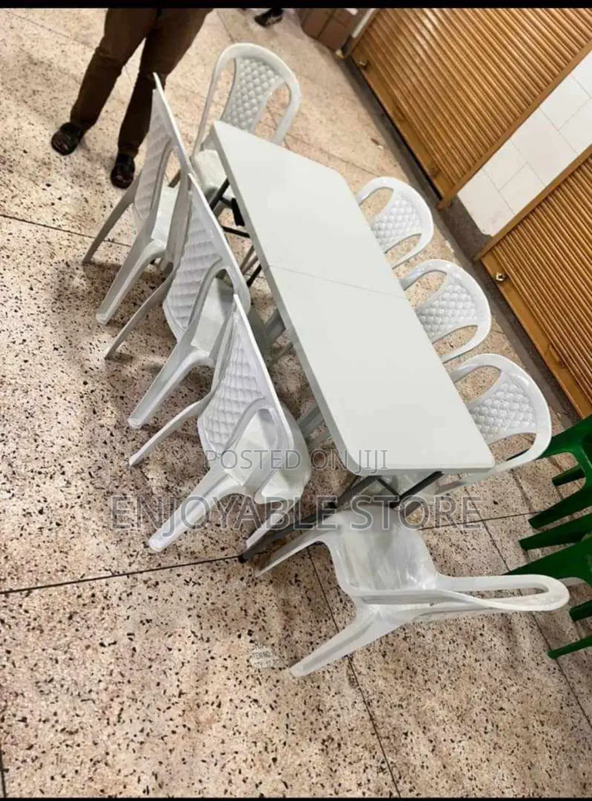 Modern Plastic Table and 8 Chairs
