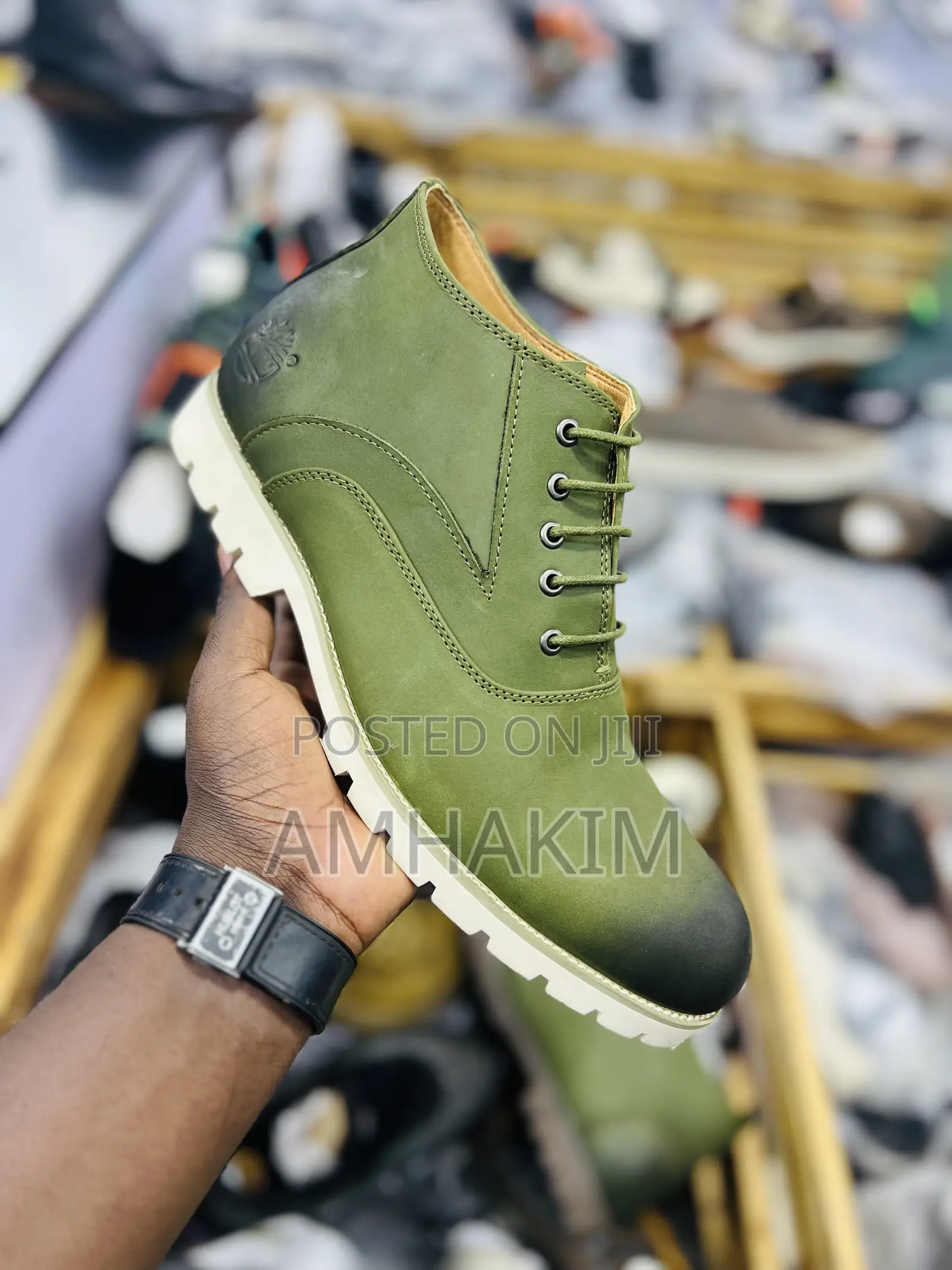 Mens Leather Green Casual Timberland Boots in Stock