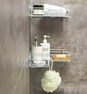 Bathroom Corner Shelf Self Adhesive Metallic Organiser