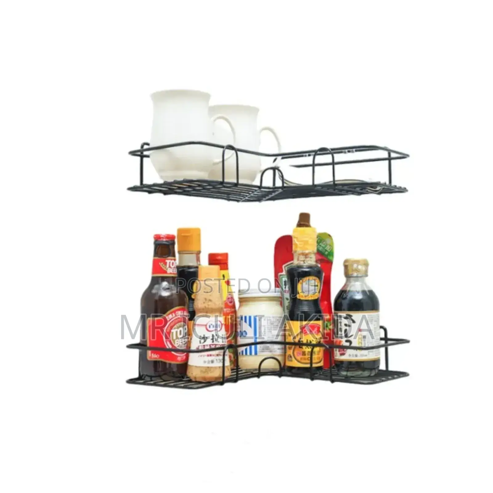 Bathroom Corner Shelf Self Adhesive Metallic Organiser