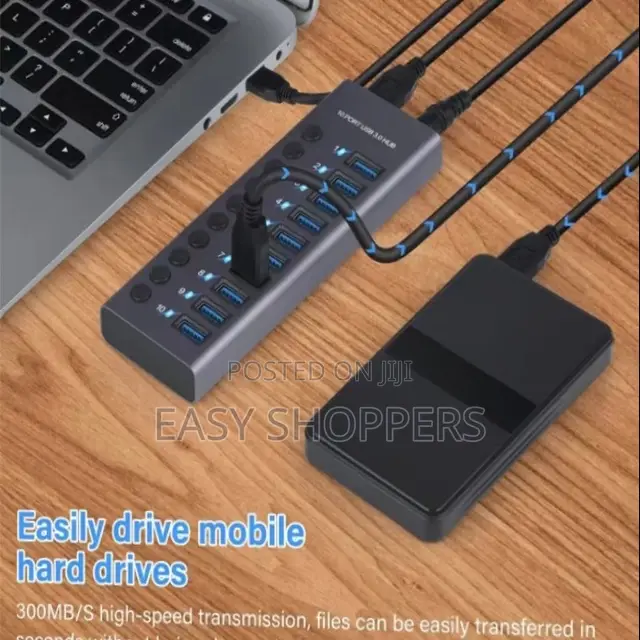 Port USB 3.0 Hub Aluminum Multi Splitter Quick PD Charger