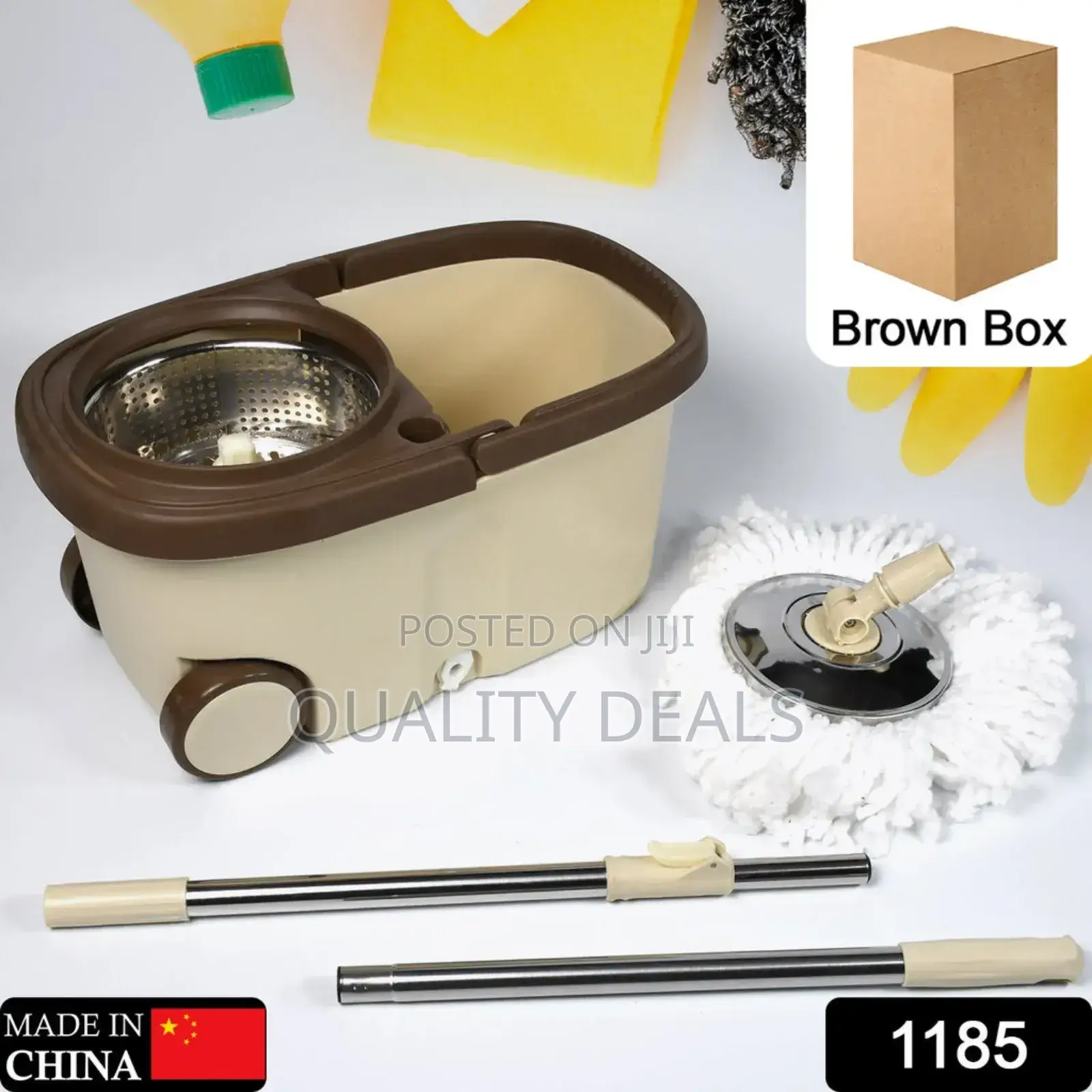 Spin Mop and Shower 360° Spinning Mop Bucket With Wheels