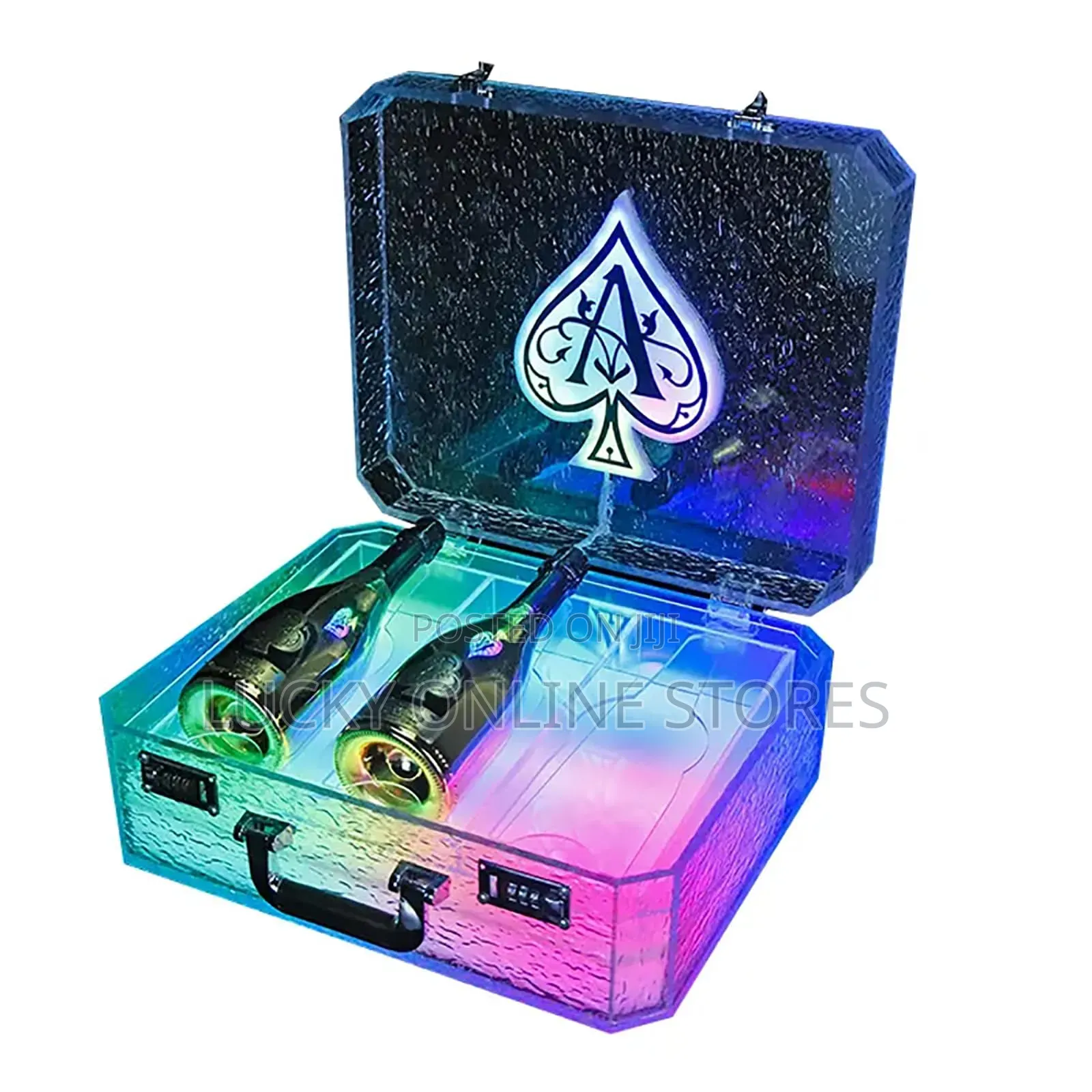 3 Wine Bottle Display Ace of Spades