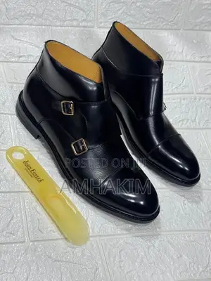 New Men’S Leather Strap Boots in Stock