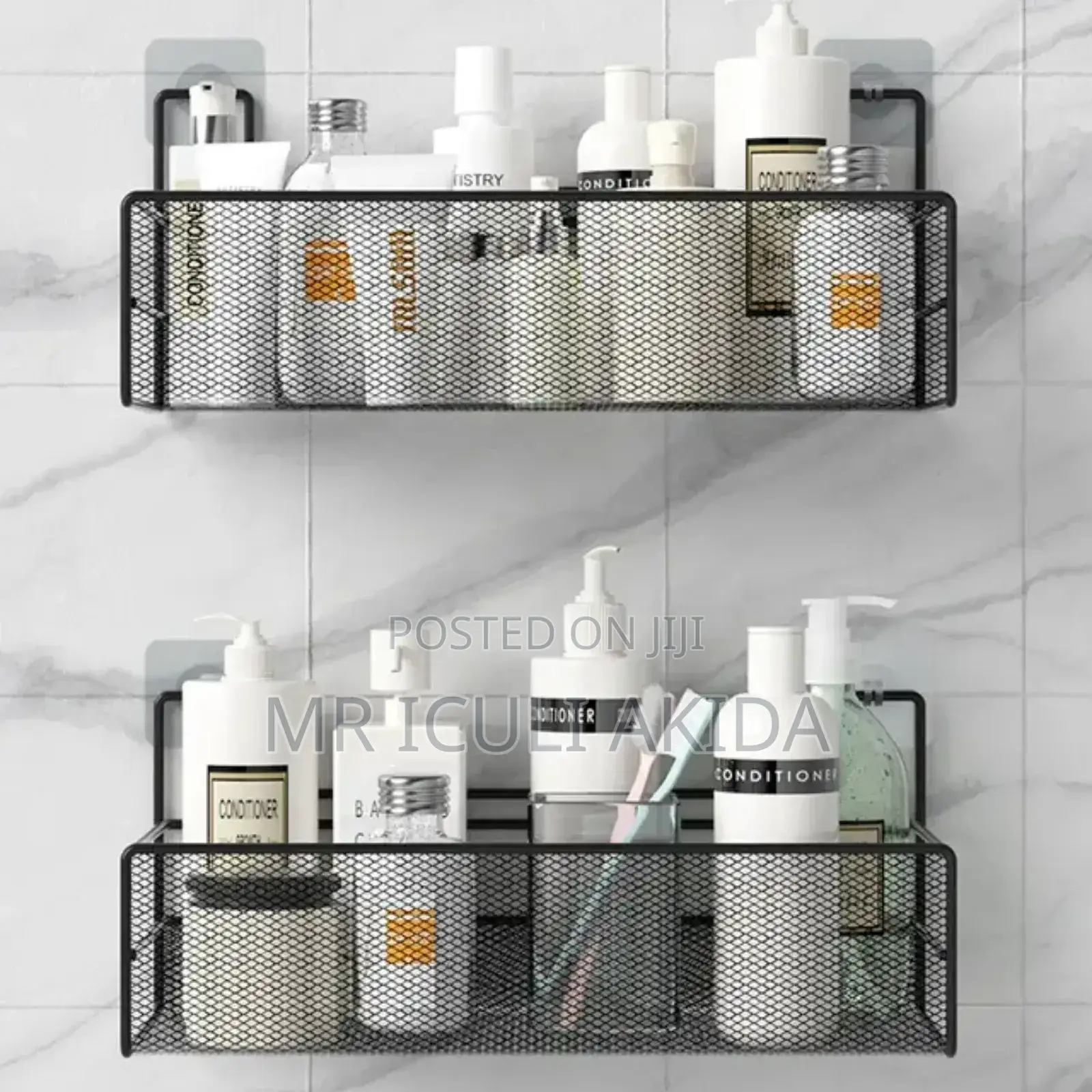Self Adhesive Bathroom Hanging Mesh Basket Storage Organiser