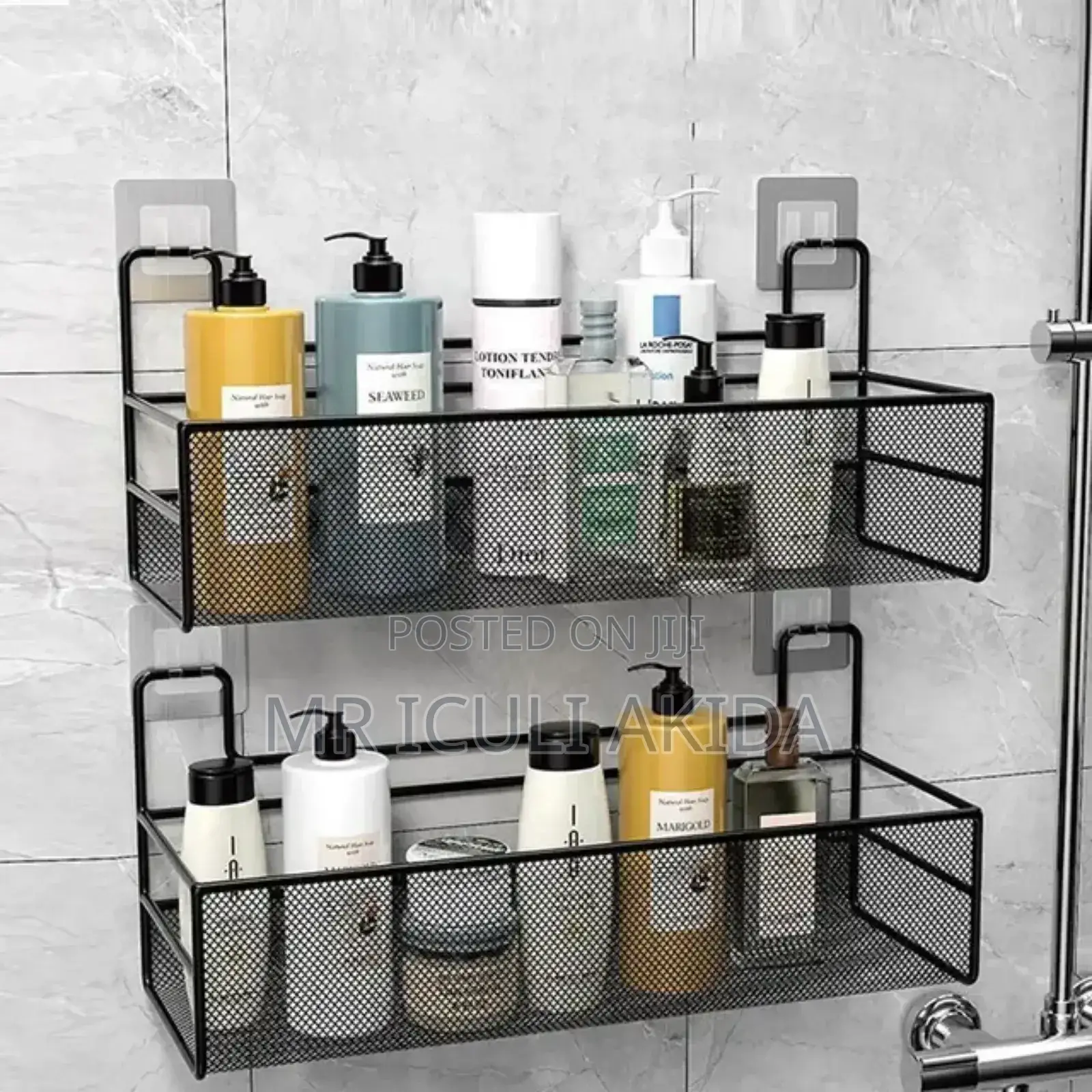 Self Adhesive Bathroom Hanging Mesh Basket Storage Organiser