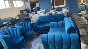 Turfed 7seater With Flower Chairs Made in Good Fabric Wood