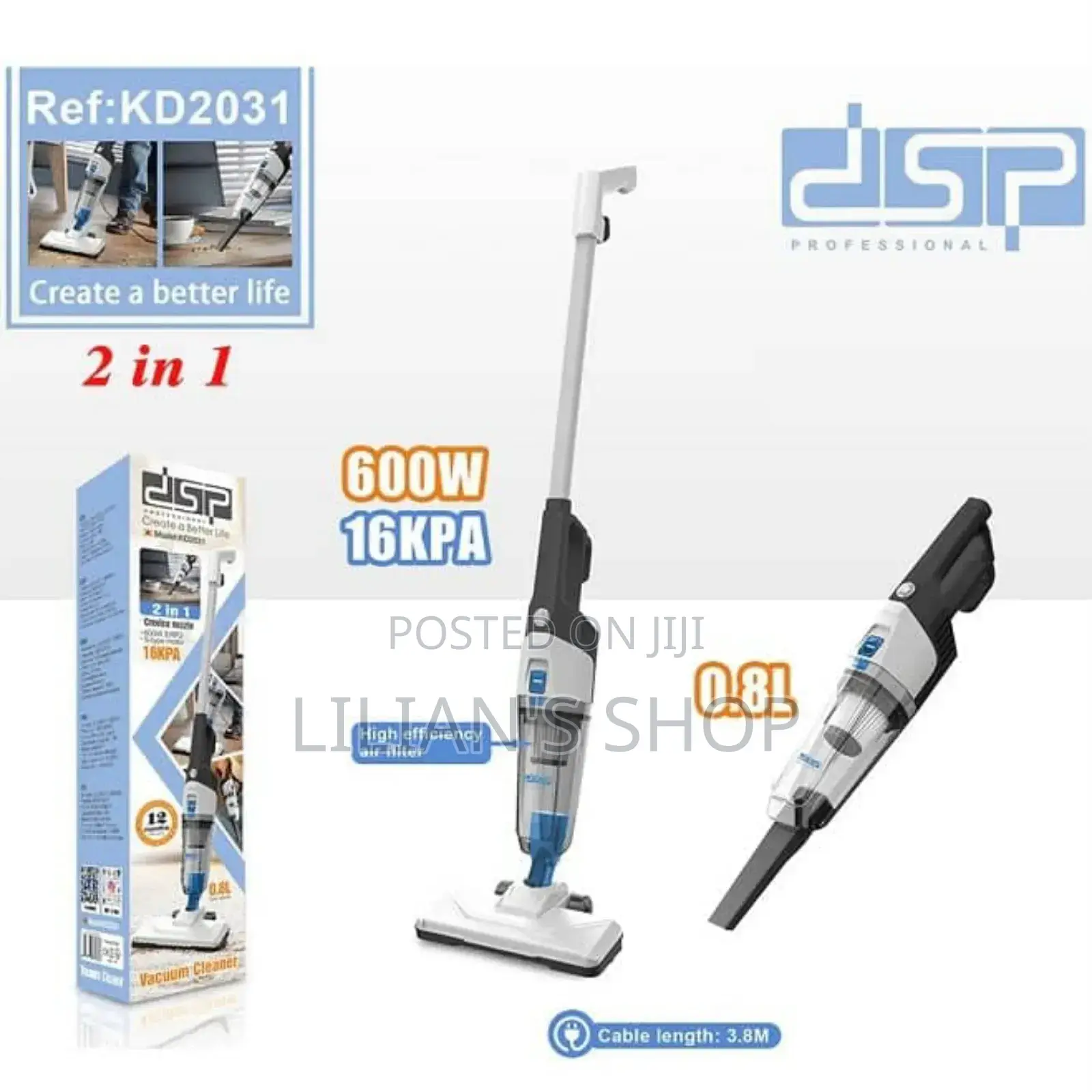 2 In1 DSP Wireless Vacuum Handheld Vaccum Cleaner
