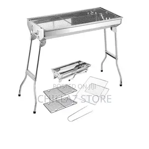 Stainless Steel Camping Freestanding BBQ Grill.