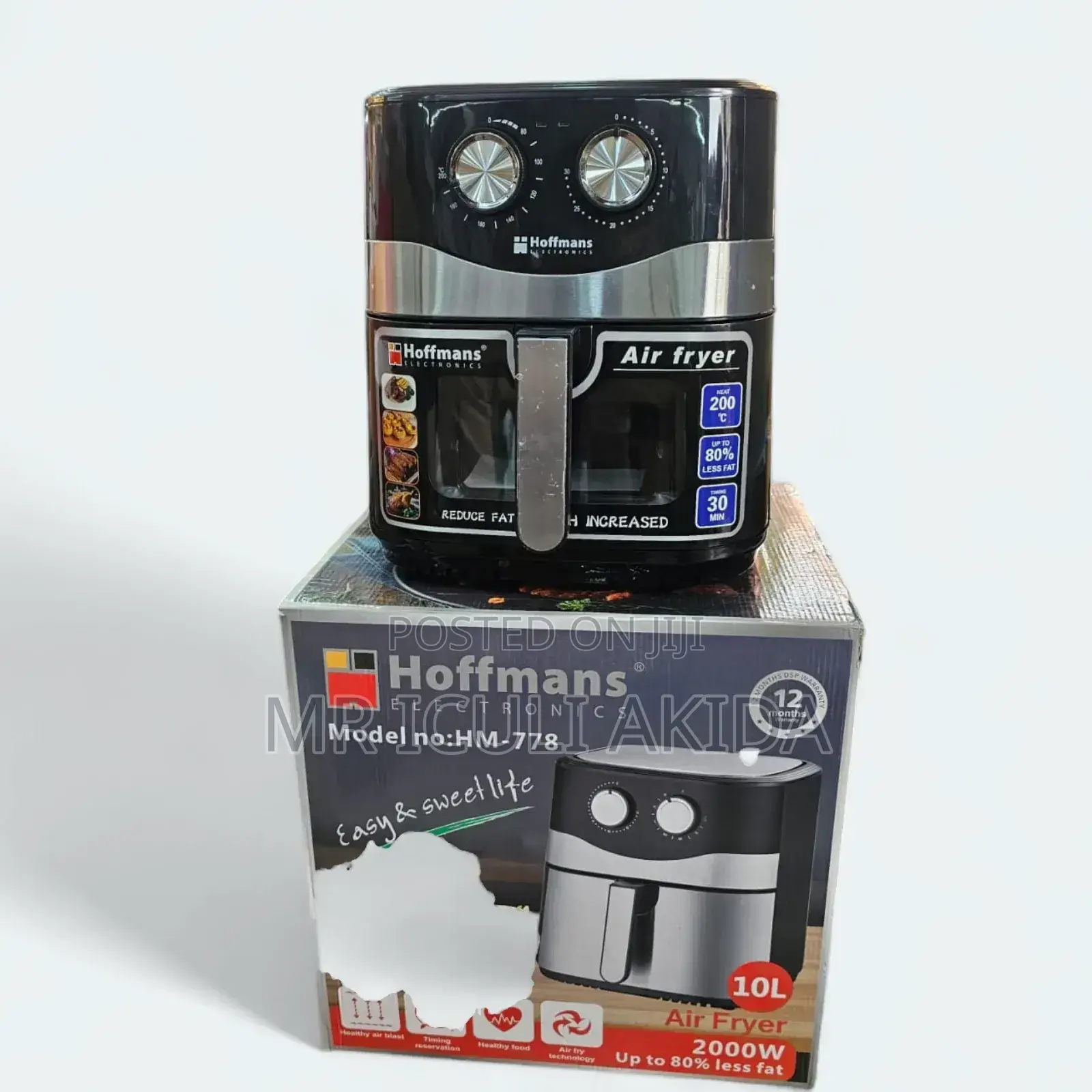 Hoffman's 10L Single Door 200w Electric Air Fryer
