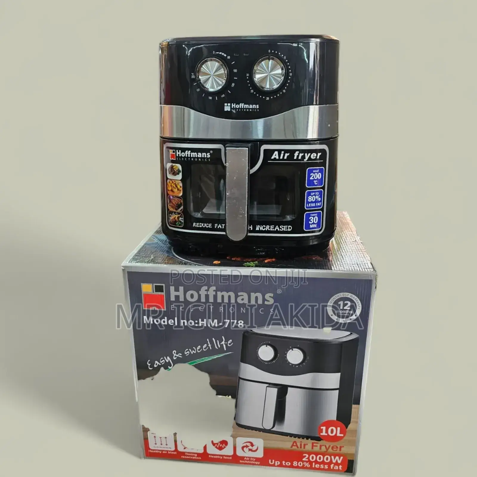 Hoffman's 10L Single Door 200w Electric Air Fryer