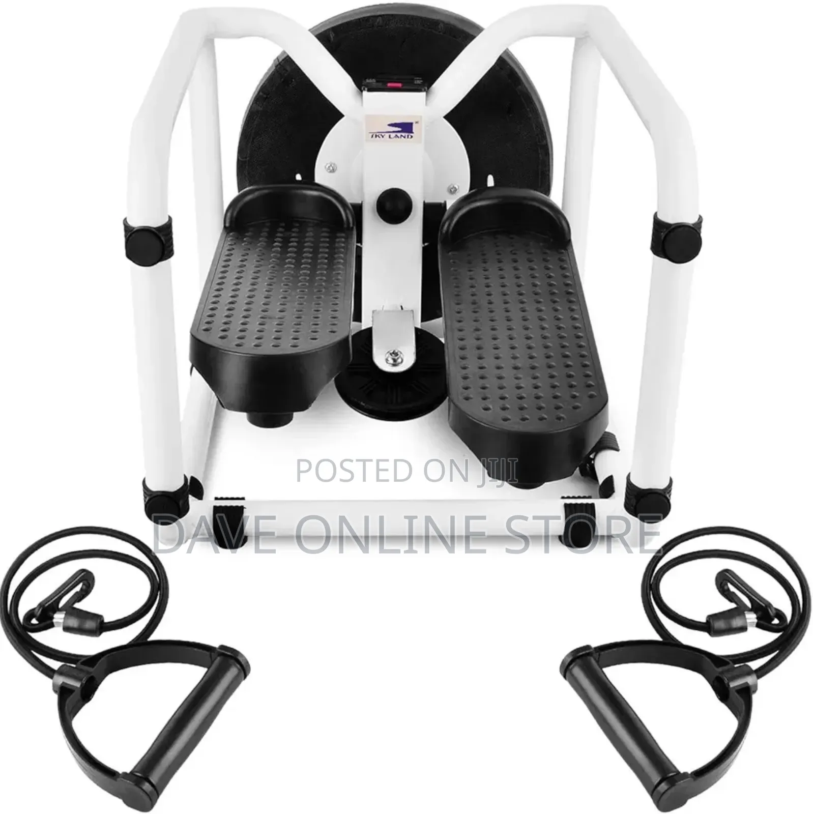 4-in-1 Stepper Chair Twister, Resistance Bands, White