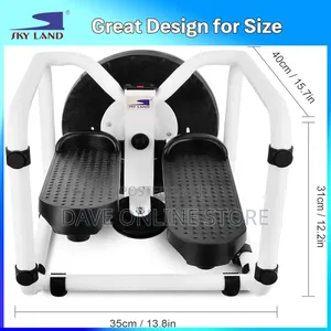 4-in-1 Stepper Chair Twister, Resistance Bands, White