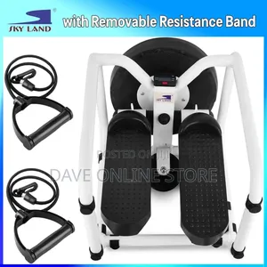 4-in-1 Stepper Chair Twister, Resistance Bands, White