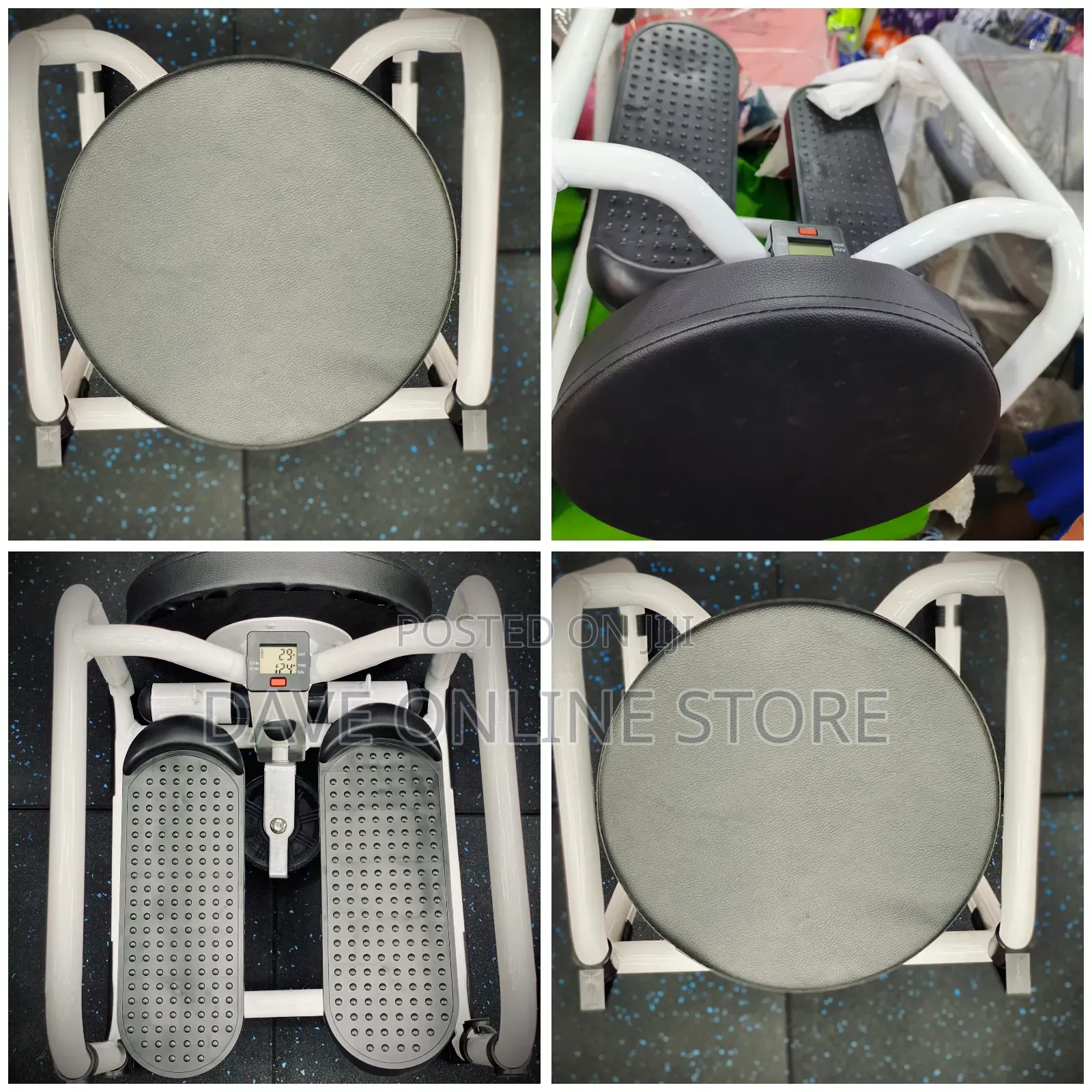 4-in-1 Stepper Chair Twister, Resistance Bands, White