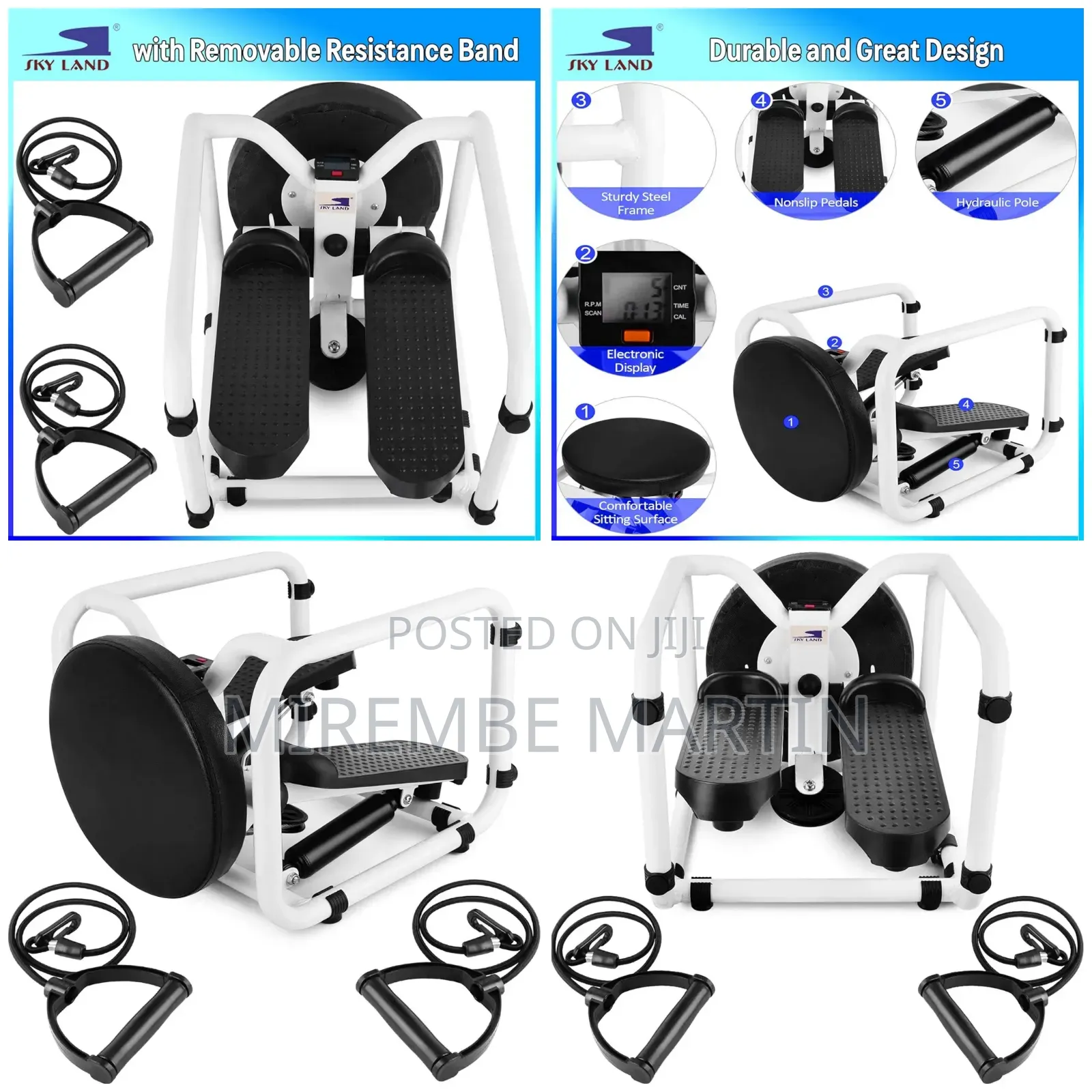 4-in-1 Multifunctional Stepper Chair With Twister, White