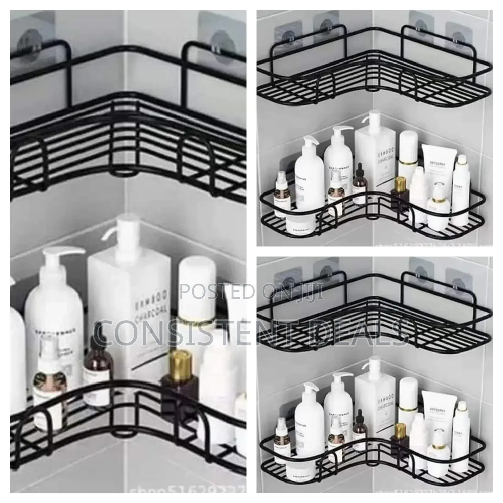 2pcs Kitchen Bathroom Corner Storage Shelf/ Wall Mount Rack