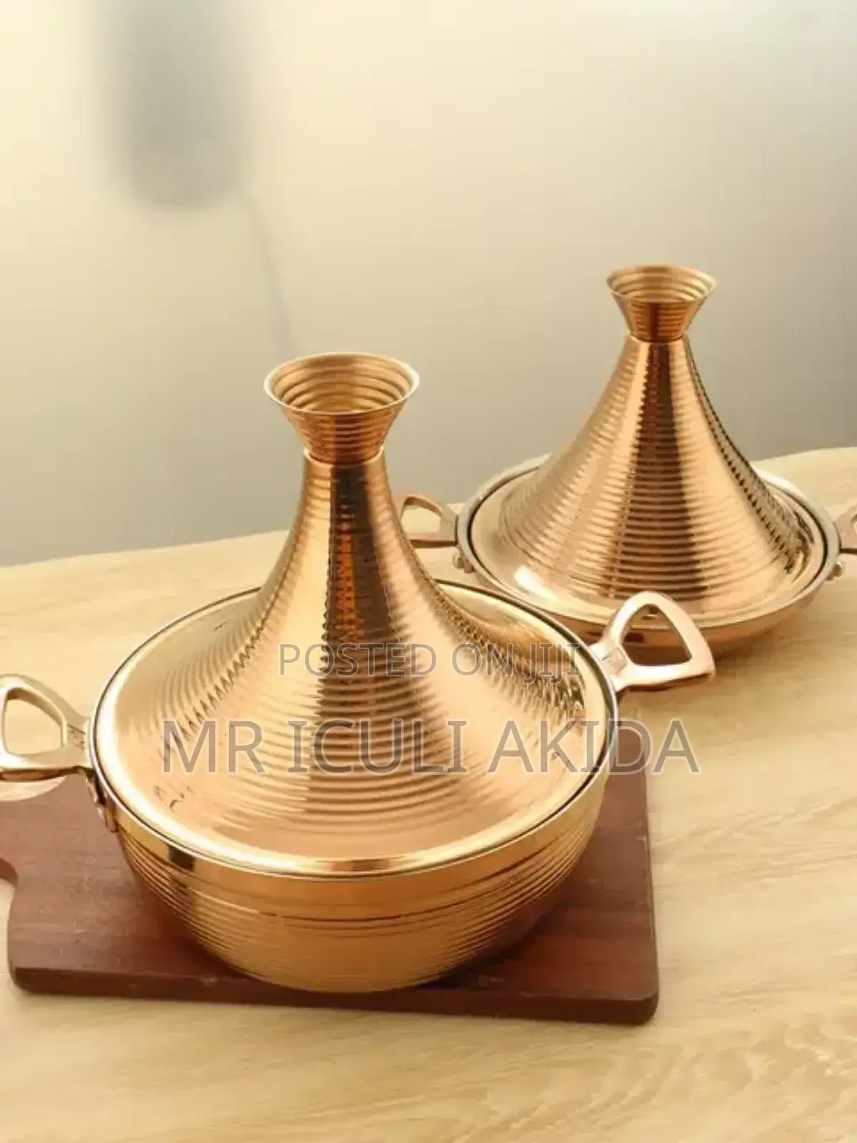 Bronze Moroccan Non-Stick Slow Cooking Casserole Tagine Pot