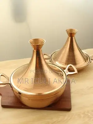 Bronze Moroccan Non-Stick Slow Cooking Casserole Tagine Pot