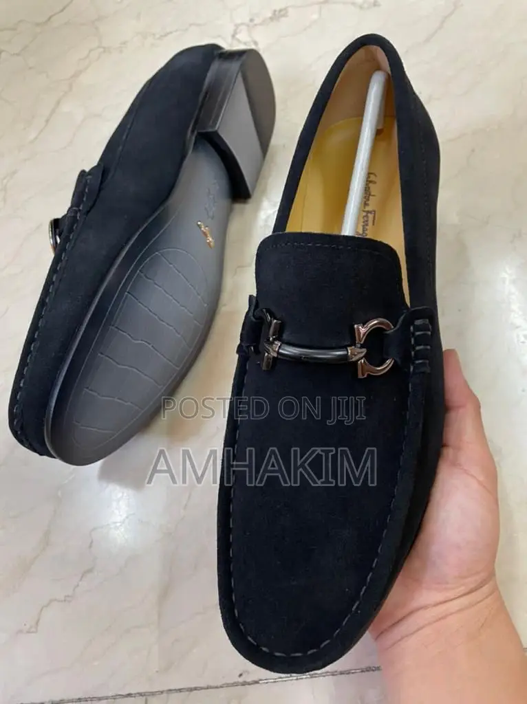 Men’S Ferragamo Suede Loafers in Stock