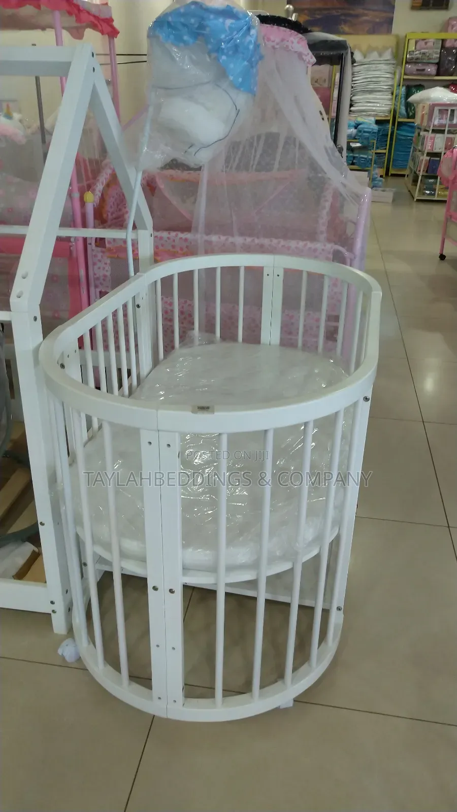 3 in 1 Convertible Baby Bed White Mosquito Net Mattress