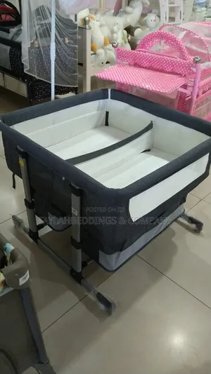 Twins Infant Co Sleeper Bedside Crib Attaches to Bed, Grey