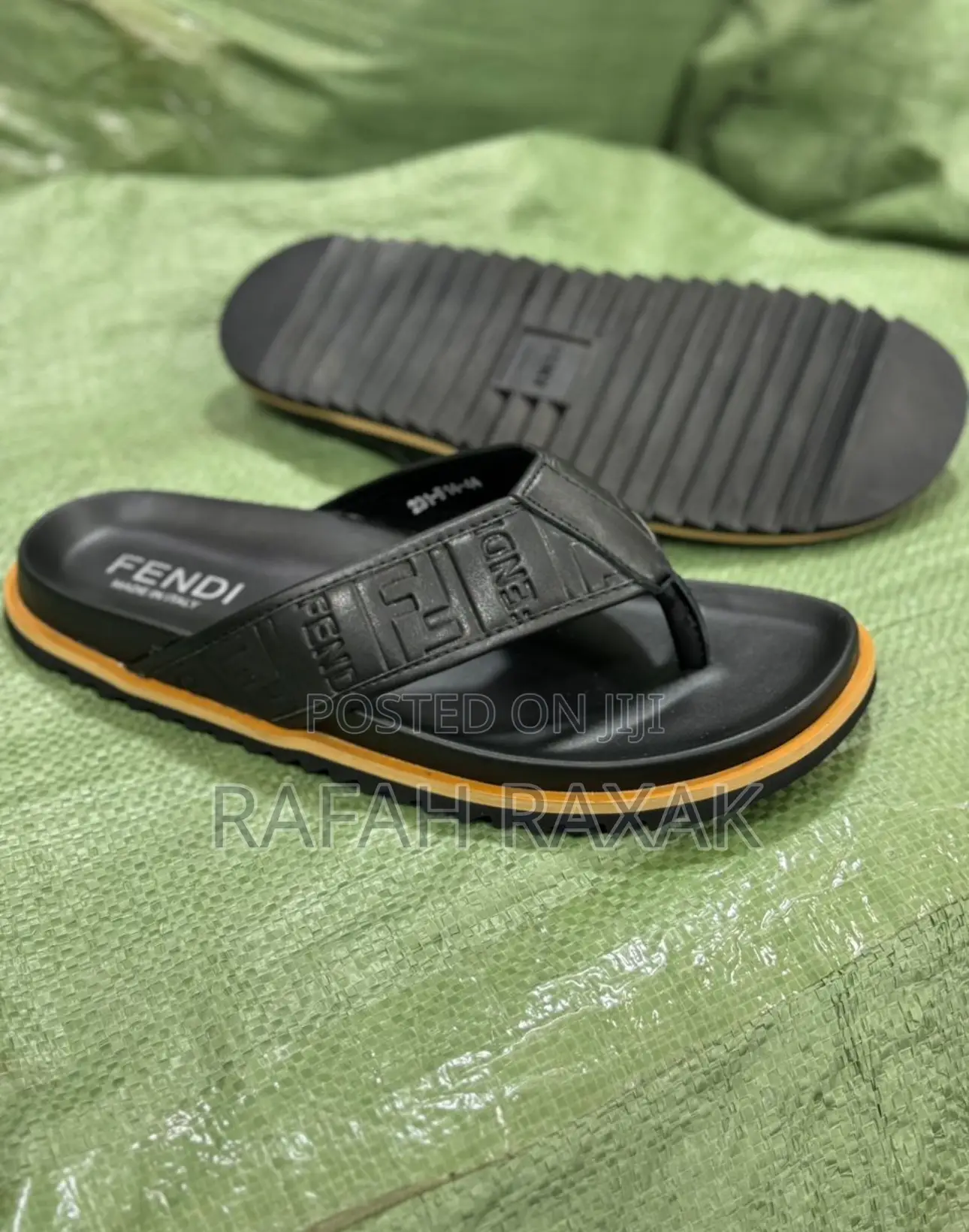 Original Men’S Classic Fendi Slipper Leather Sandals