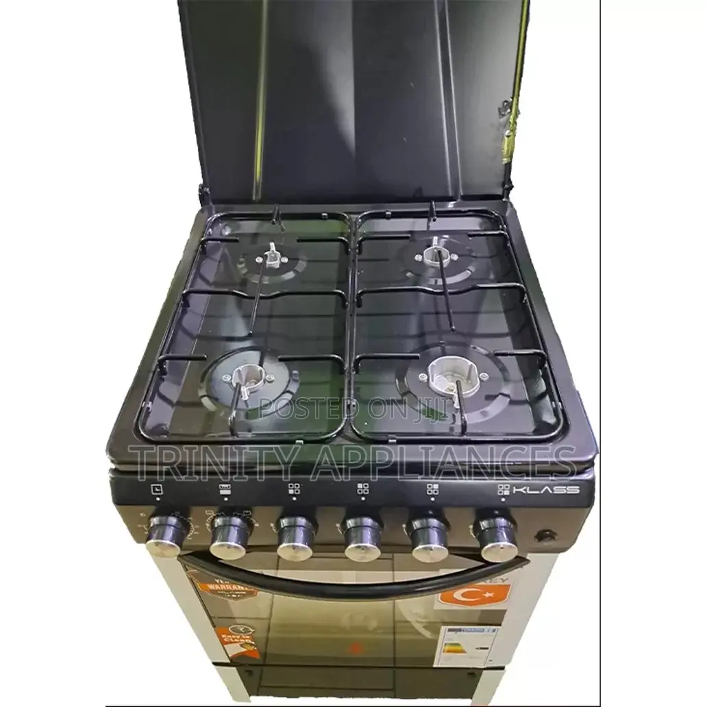 Klass 60x60cm Full Gas Cooker Gas Oven Grill,4TTE-6640 BKL