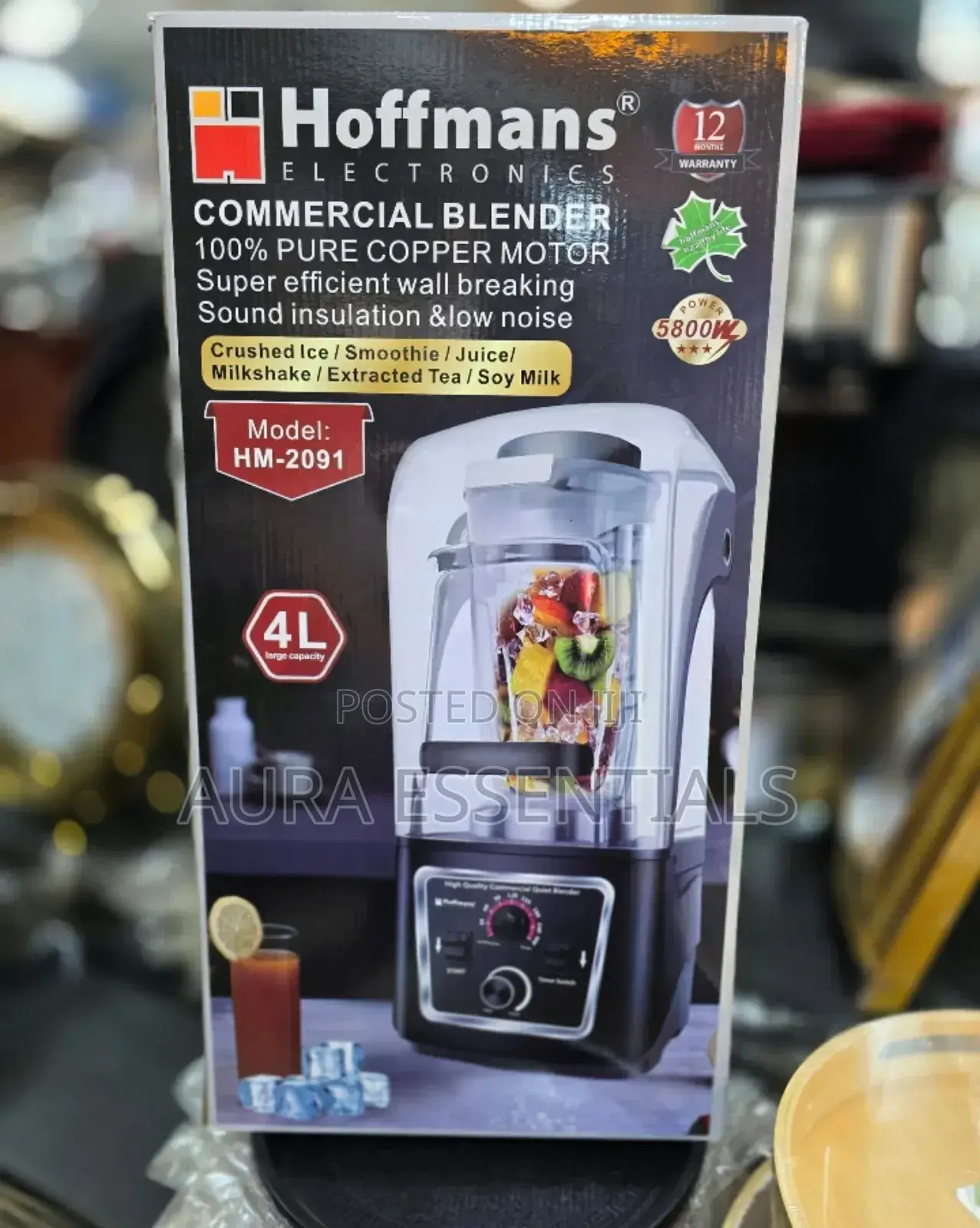 Hoffmans 4l Commercial Low Noise Blender
