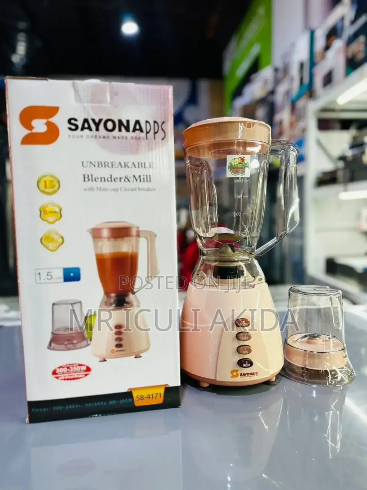 Original Sayonapps 2in1 SB4171 Unbreakable Blender and Mill