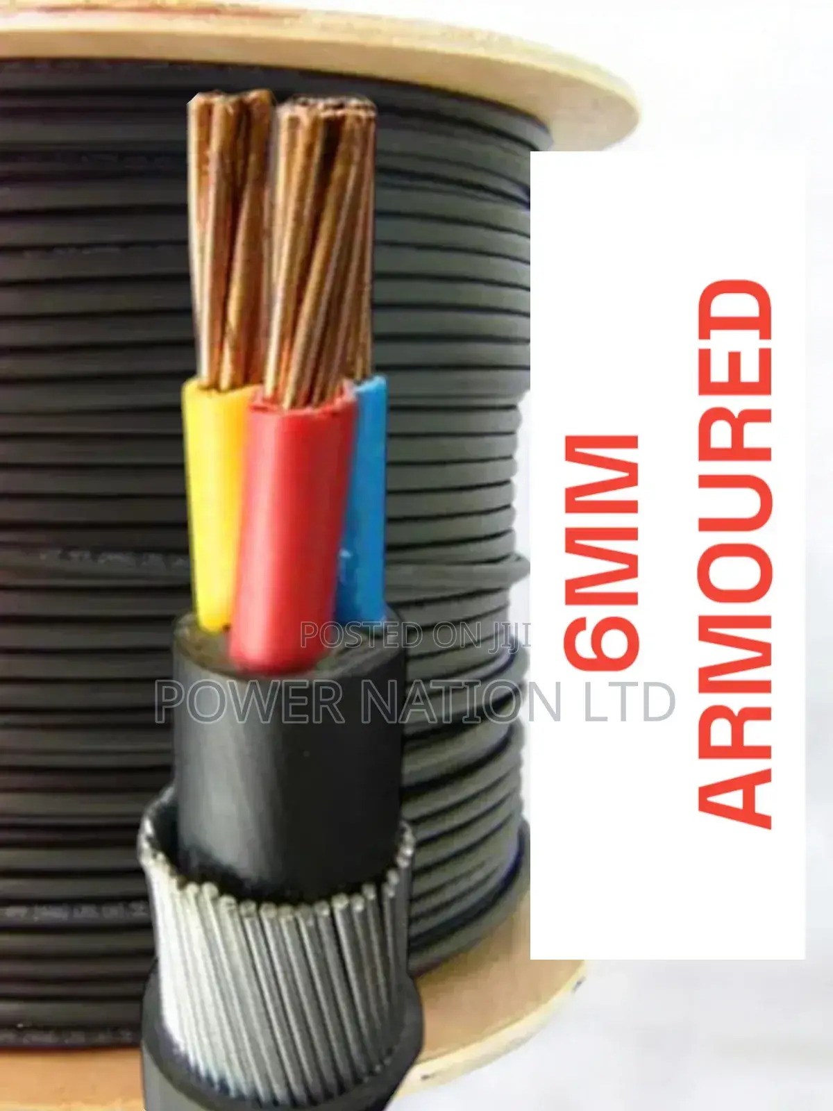 6mm 3 Core Armoured/Underground Cable Pure Copper