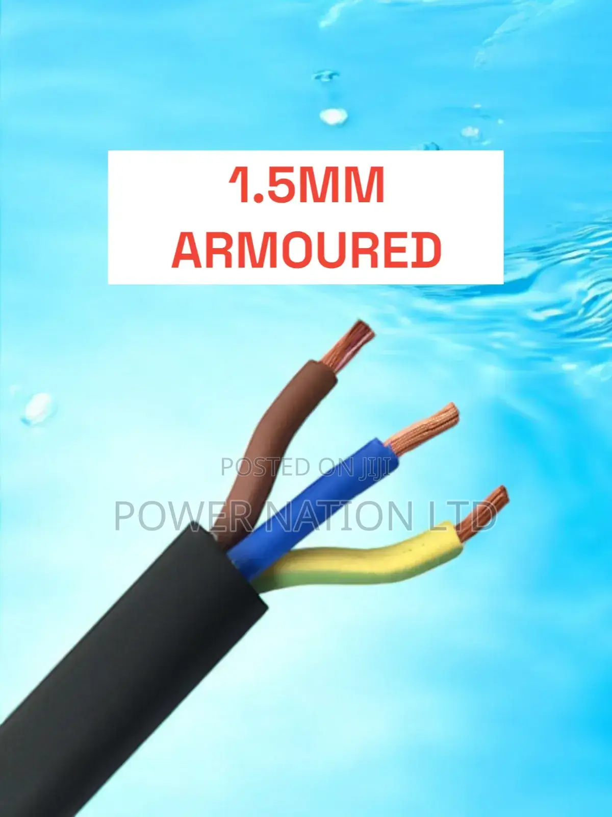 1.5mm 3 Core Armoured/Underground Cable Pure Copper