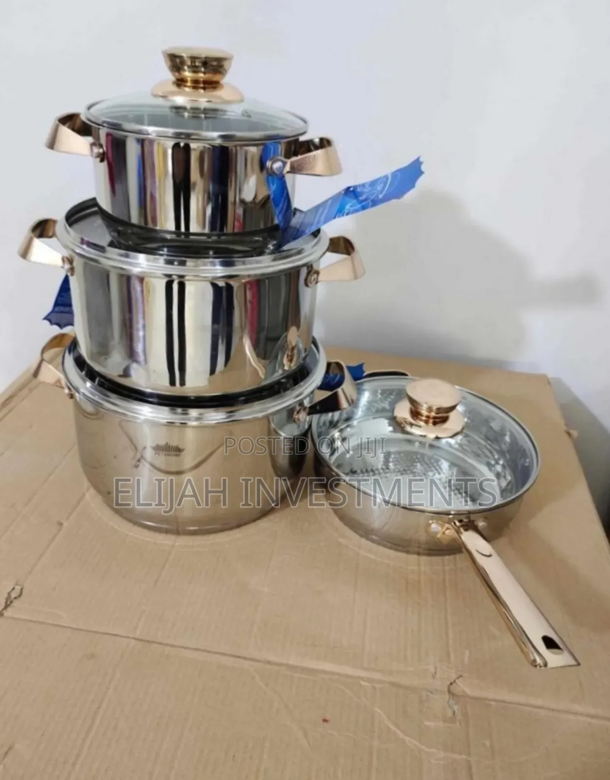 High Quality Stainless 4pcs Diahes With Glass Lid