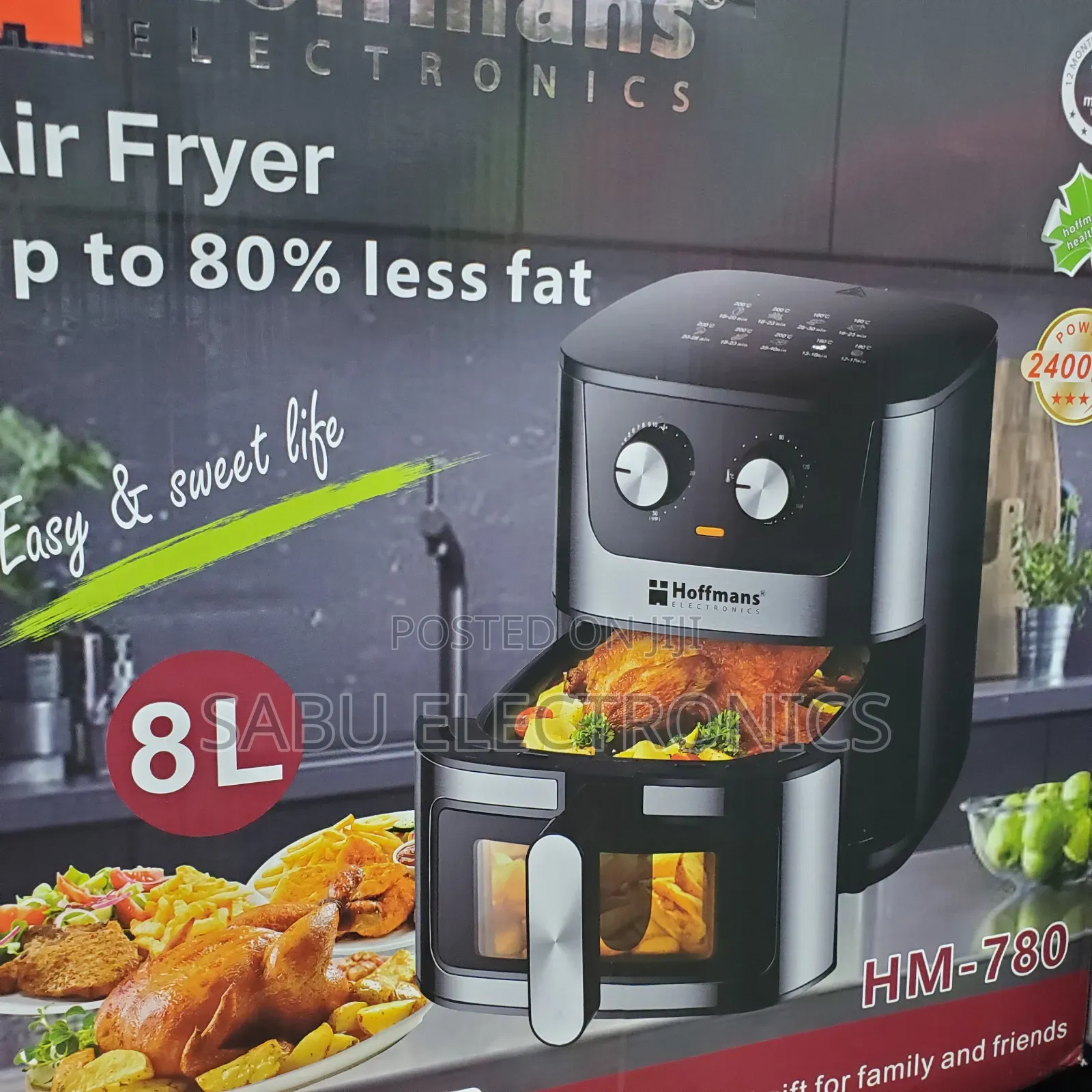 Air Fryer 8l- Hoffmans- 80% Less Fat- Cook Healthy