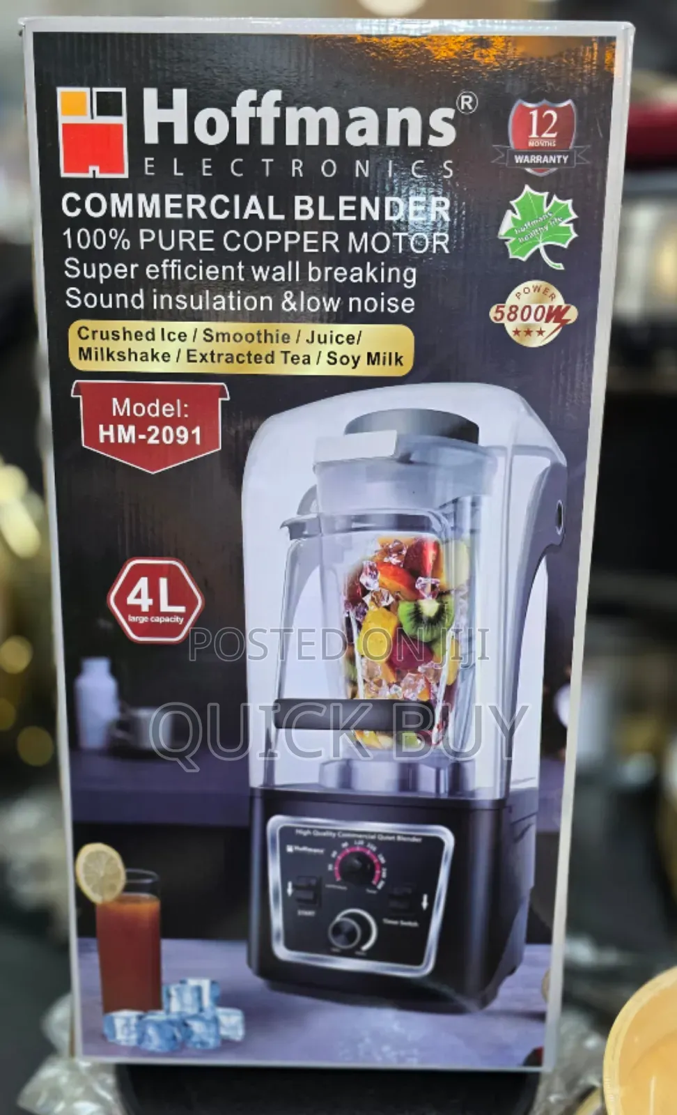 Robust Premium Hoffmans 4L Commercial Low Noise Blender