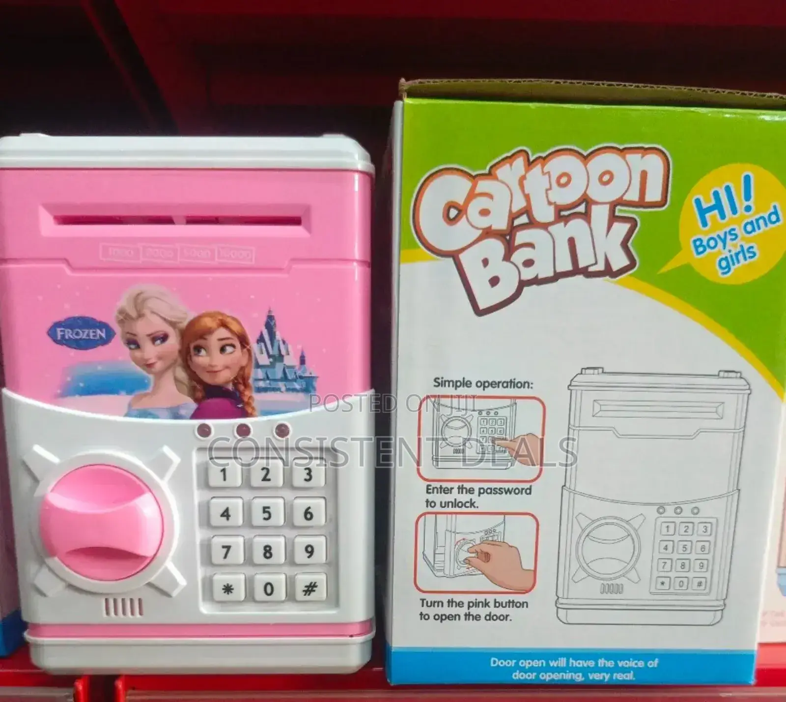 ATM Kids Piggy Savings Bank With Electronic Lock