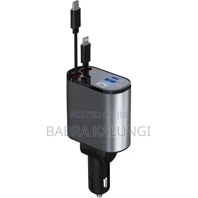 Retractable Car Charger, 100W4 in 1 Fast Car Phone Charger