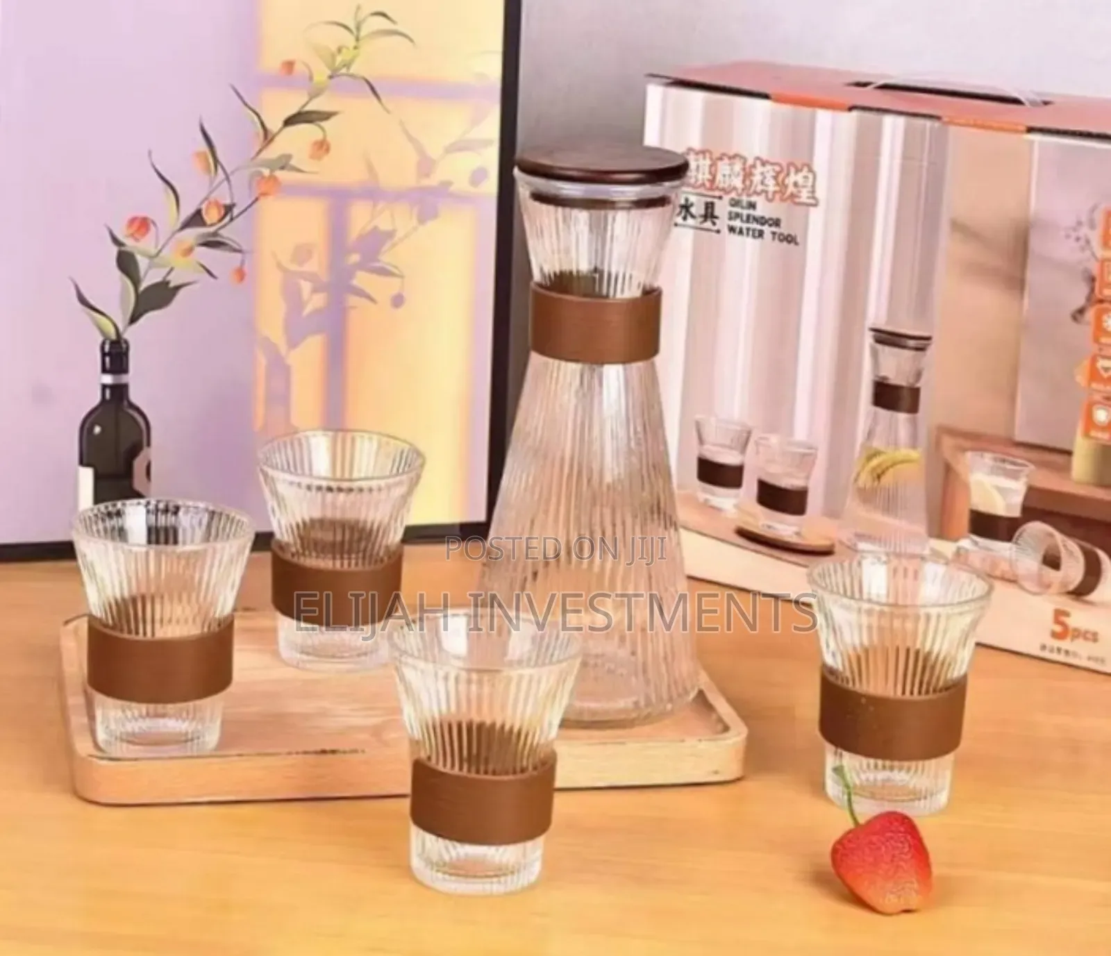 New Unique Glass 5pcs Pitcher Set