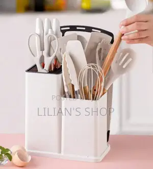 19pcs Silicone Wooden Handle Cooking Utensils
