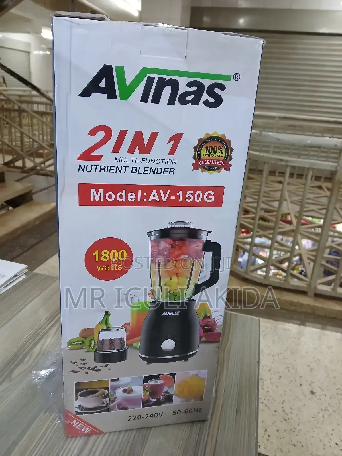 Avinas 1800w 2in1 Multifunction Nutrient Blender Grinder