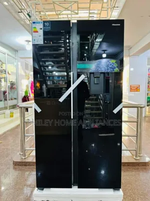 670ltrs Black Mirror Finish Side by Side Refrigerator