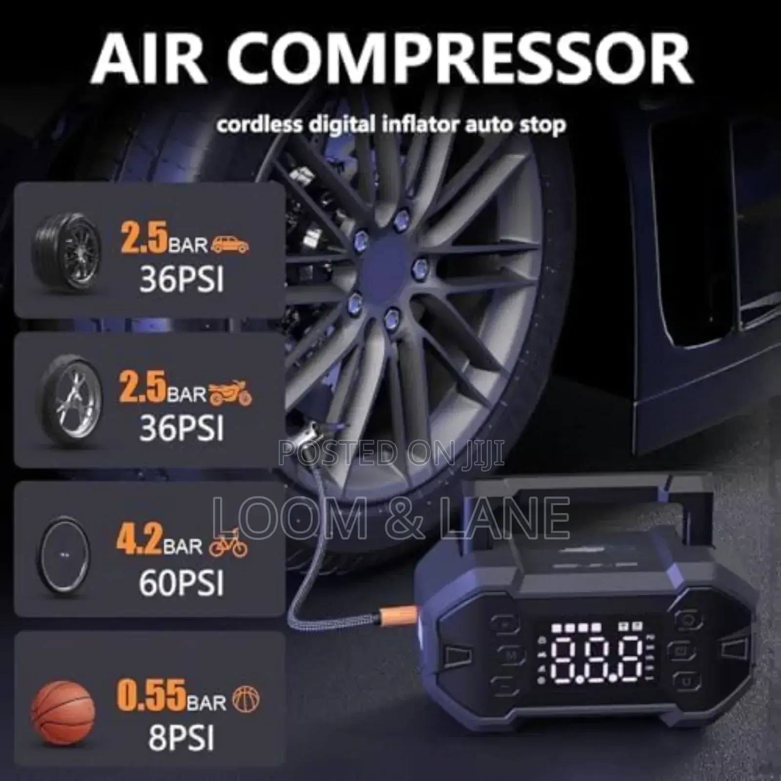 Green Keepee 2 in 1 Heavy Duty Car Battery Air Compressor